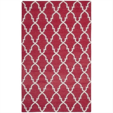 Safavieh 6 Ft. X 9 Ft. Medium Rectangle Contemporary Dhurries- Red And Ivory- Flatweave Rug DHU564A-6
